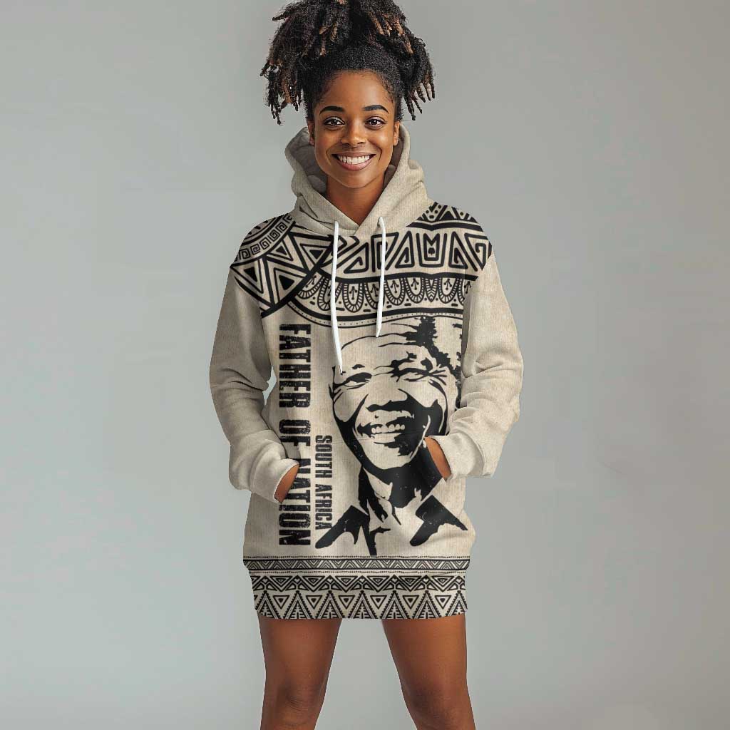 South Africa Nelson Mandela - Father Of Nation Hoodie Dress Vintage African Pattern