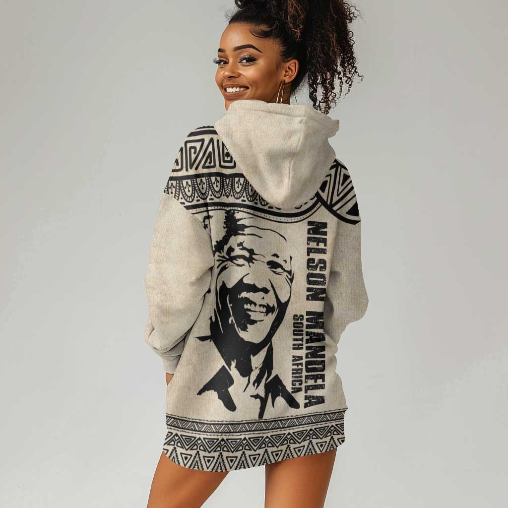South Africa Nelson Mandela - Father Of Nation Hoodie Dress Vintage African Pattern