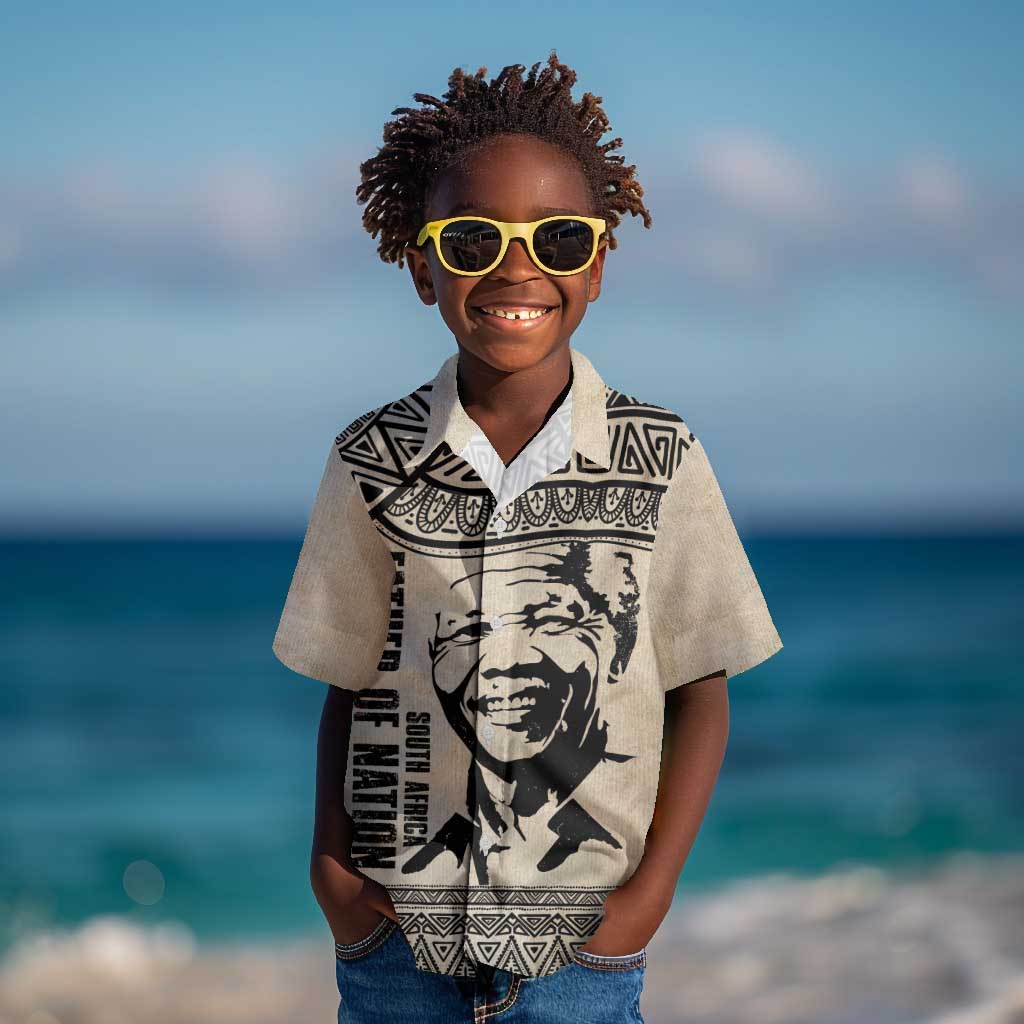 South Africa Nelson Mandela - Father Of Nation Kid Hawaiian Shirt Vintage African Pattern