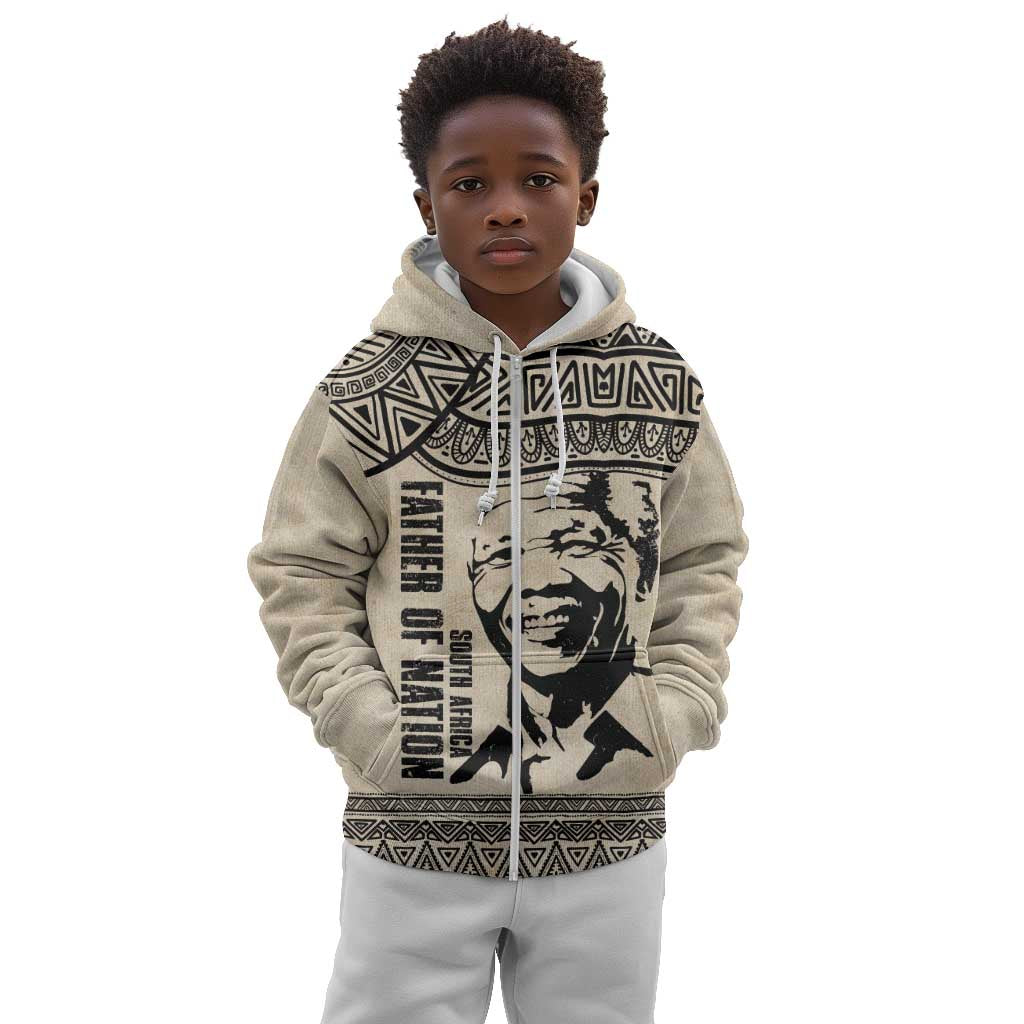 South Africa Nelson Mandela - Father Of Nation Kid Hoodie Vintage African Pattern