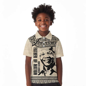 South Africa Nelson Mandela - Father Of Nation Kid Polo Shirt Vintage African Pattern