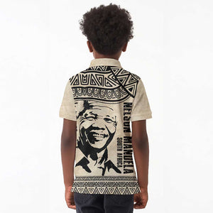 South Africa Nelson Mandela - Father Of Nation Kid Polo Shirt Vintage African Pattern