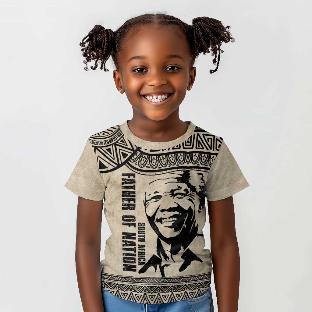 South Africa Nelson Mandela - Father Of Nation Kid T shirt Vintage African Pattern