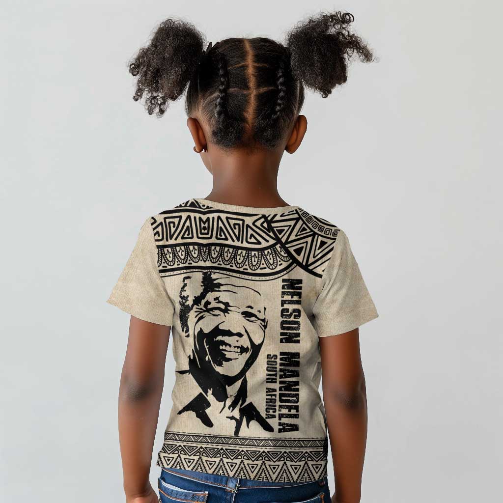 South Africa Nelson Mandela - Father Of Nation Kid T shirt Vintage African Pattern