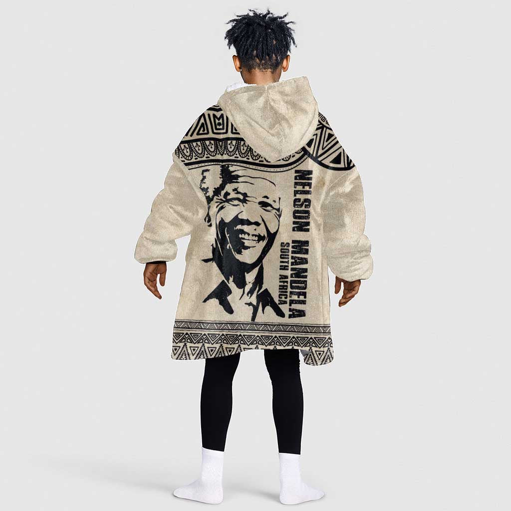 South Africa Nelson Mandela - Father Of Nation Kid Wearable Blanket Hoodie Vintage African Pattern