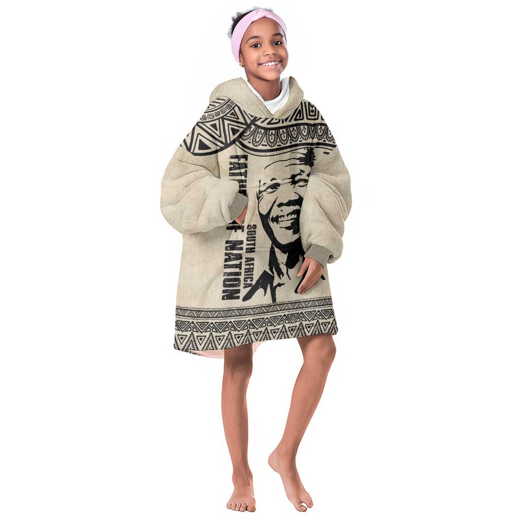 South Africa Nelson Mandela - Father Of Nation Kid Wearable Blanket Hoodie Vintage African Pattern
