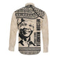 South Africa Nelson Mandela - Father Of Nation Long Sleeve Button Shirt Vintage African Pattern