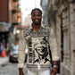 South Africa Nelson Mandela - Father Of Nation Long Sleeve Button Shirt Vintage African Pattern
