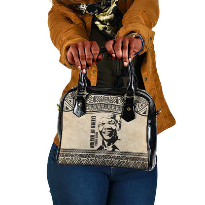 South Africa Nelson Mandela - Father Of Nation Shoulder Handbag Vintage African Pattern