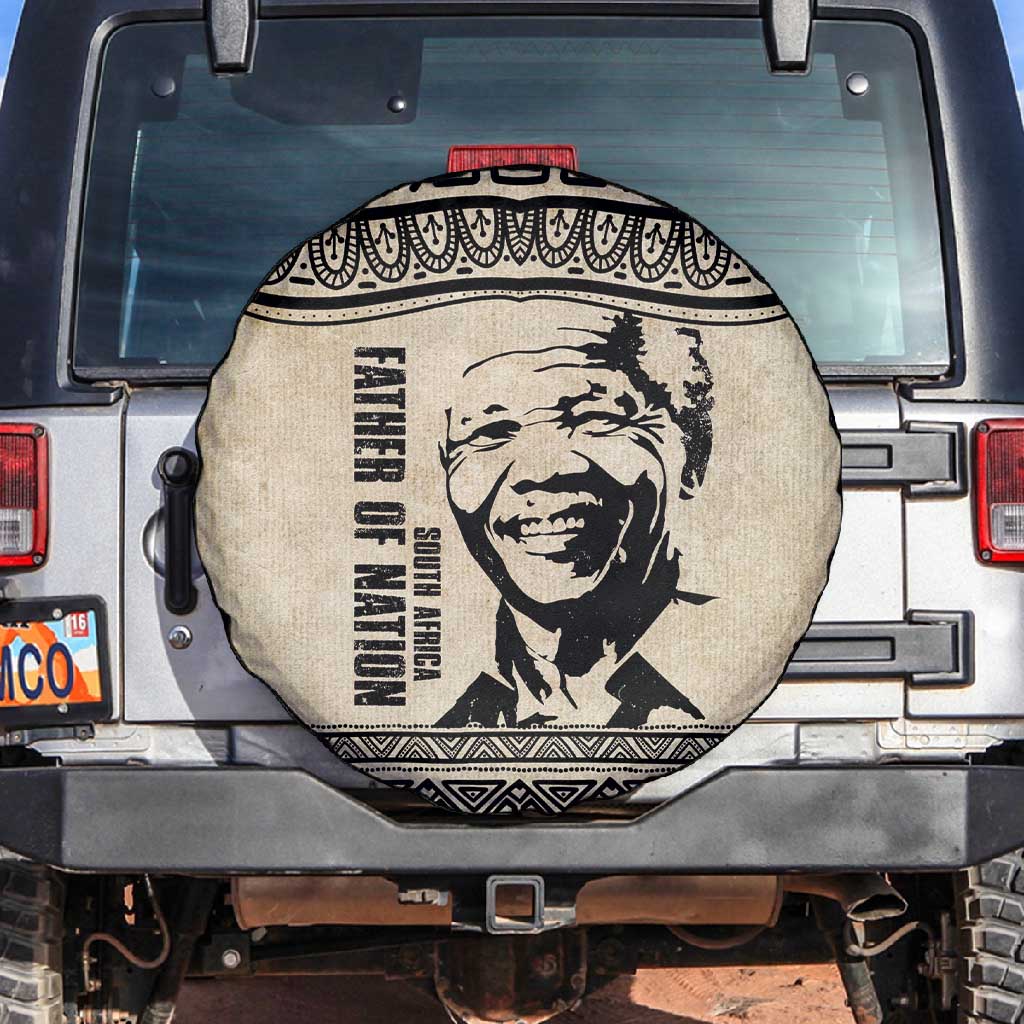 South Africa Nelson Mandela - Father Of Nation Spare Tire Cover Vintage African Pattern