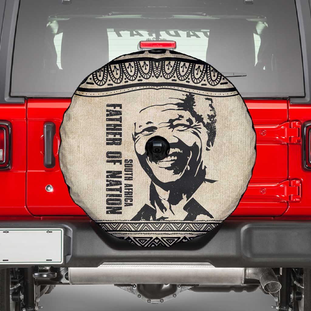 South Africa Nelson Mandela - Father Of Nation Spare Tire Cover Vintage African Pattern