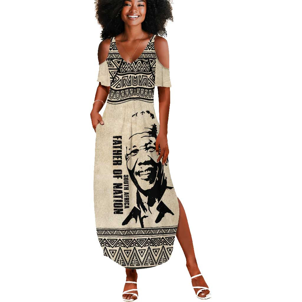 South Africa Nelson Mandela - Father Of Nation Summer Maxi Dress Vintage African Pattern