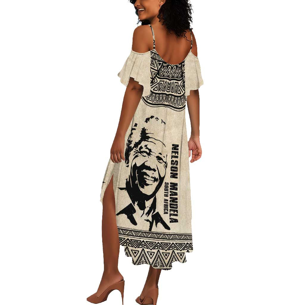 South Africa Nelson Mandela - Father Of Nation Summer Maxi Dress Vintage African Pattern