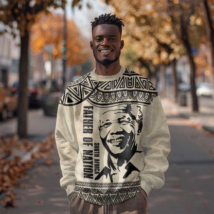 South Africa Nelson Mandela - Father Of Nation Sweatshirt Vintage African Pattern
