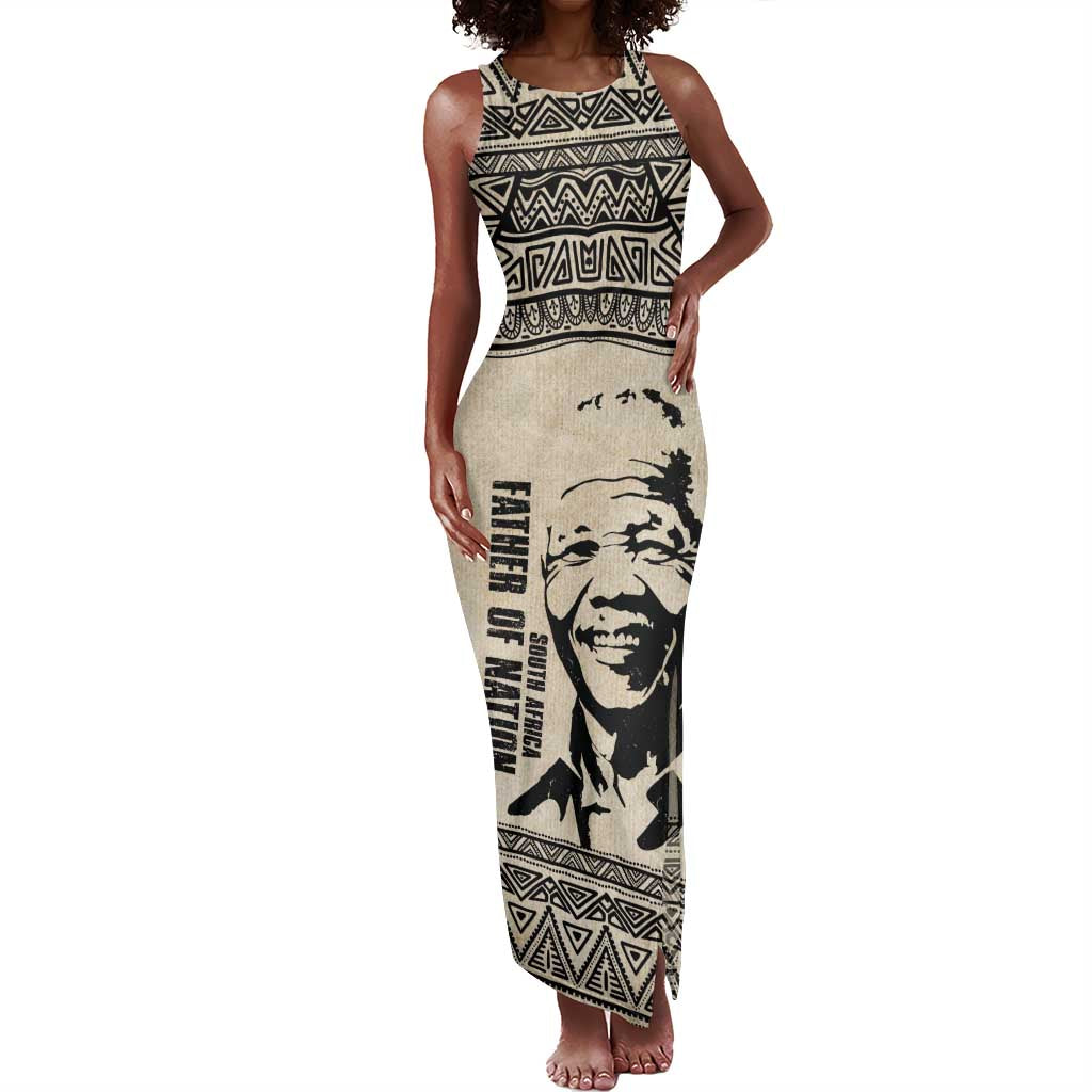 South Africa Nelson Mandela - Father Of Nation Tank Maxi Dress Vintage African Pattern