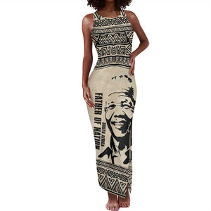 South Africa Nelson Mandela - Father Of Nation Tank Maxi Dress Vintage African Pattern