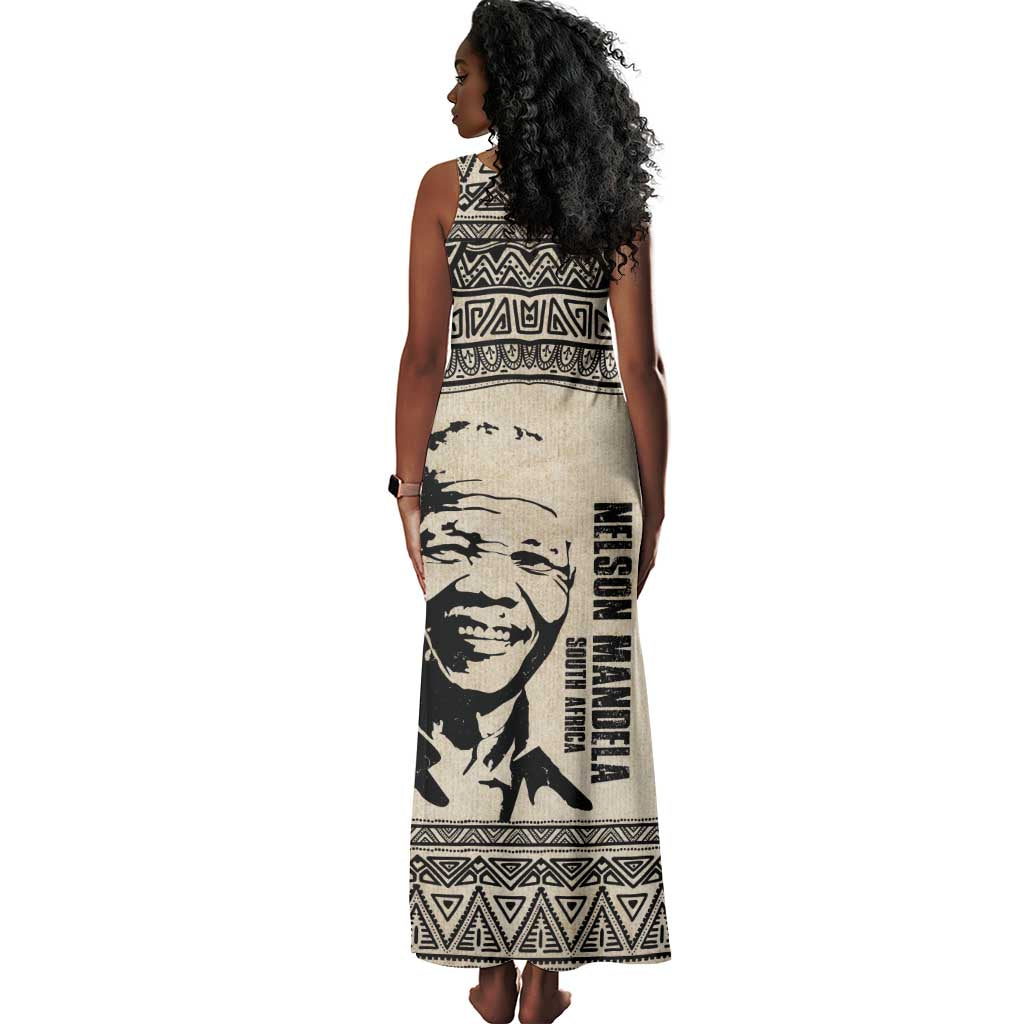 South Africa Nelson Mandela - Father Of Nation Tank Maxi Dress Vintage African Pattern