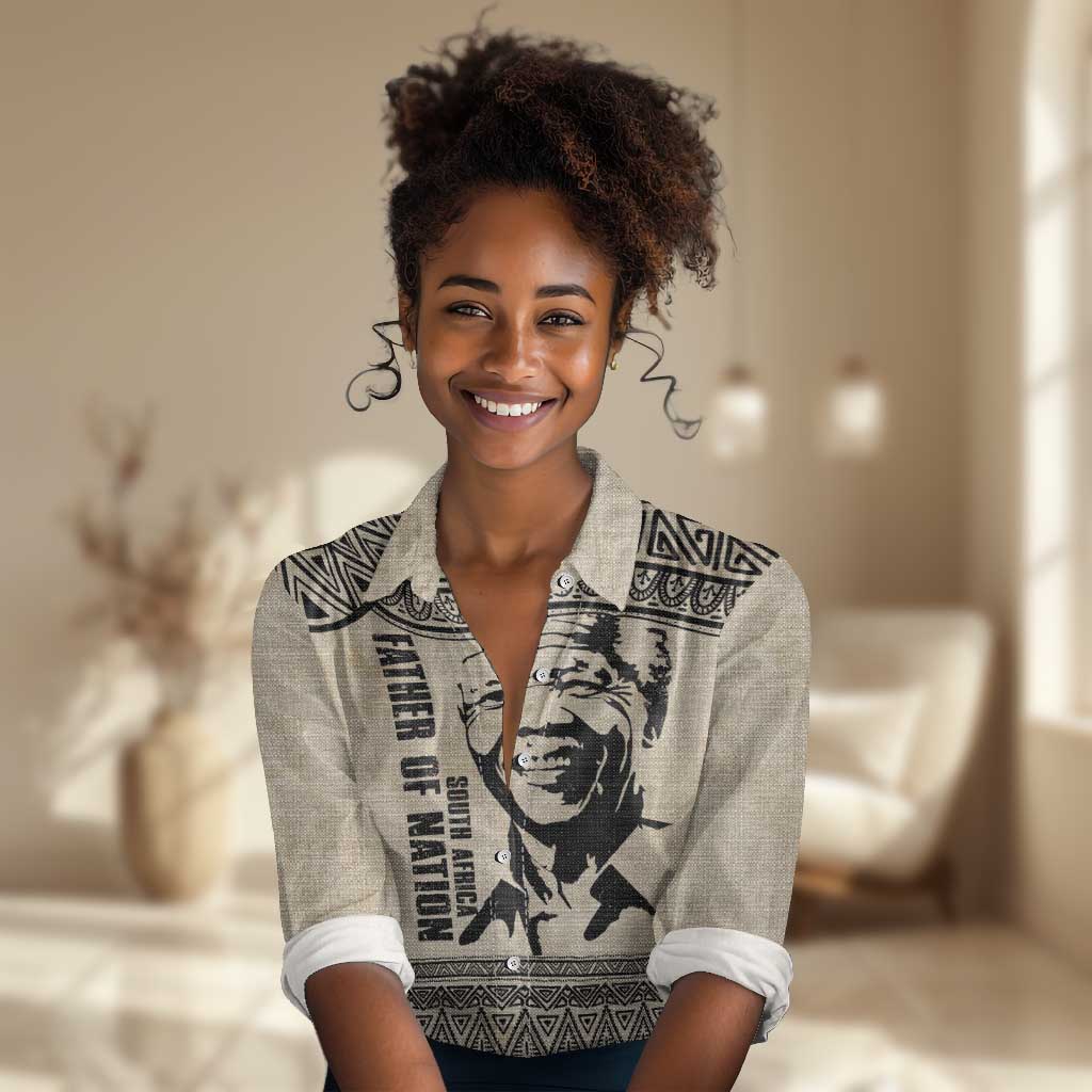 South Africa Nelson Mandela - Father Of Nation Women Casual Shirt Vintage African Pattern