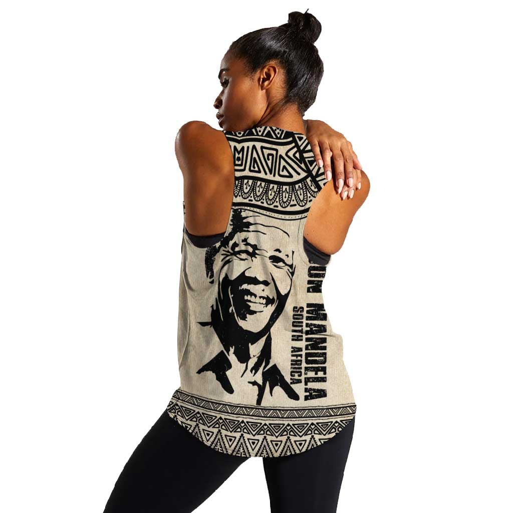 South Africa Nelson Mandela - Father Of Nation Women Racerback Tank Vintage African Pattern