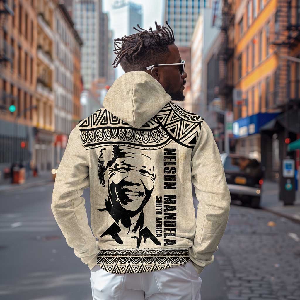 South Africa Nelson Mandela - Father Of Nation Zip Hoodie Vintage African Pattern