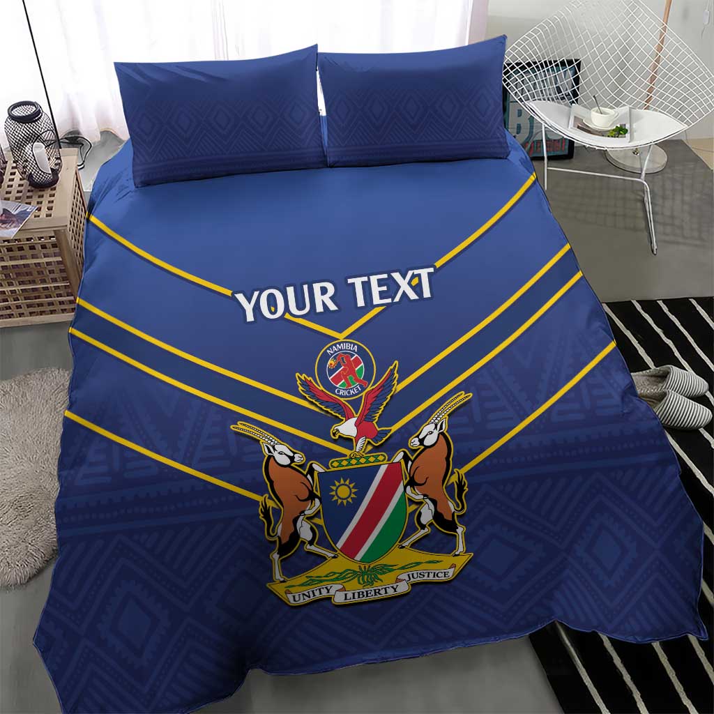 Custom Namibia Cricket Bedding Set 2024 Go Eagles African Pattern