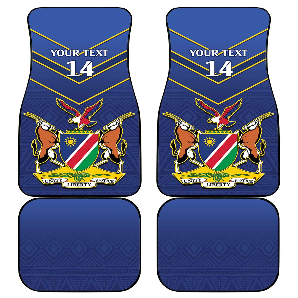 Custom Namibia Cricket Car Mats 2024 Go Eagles African Pattern
