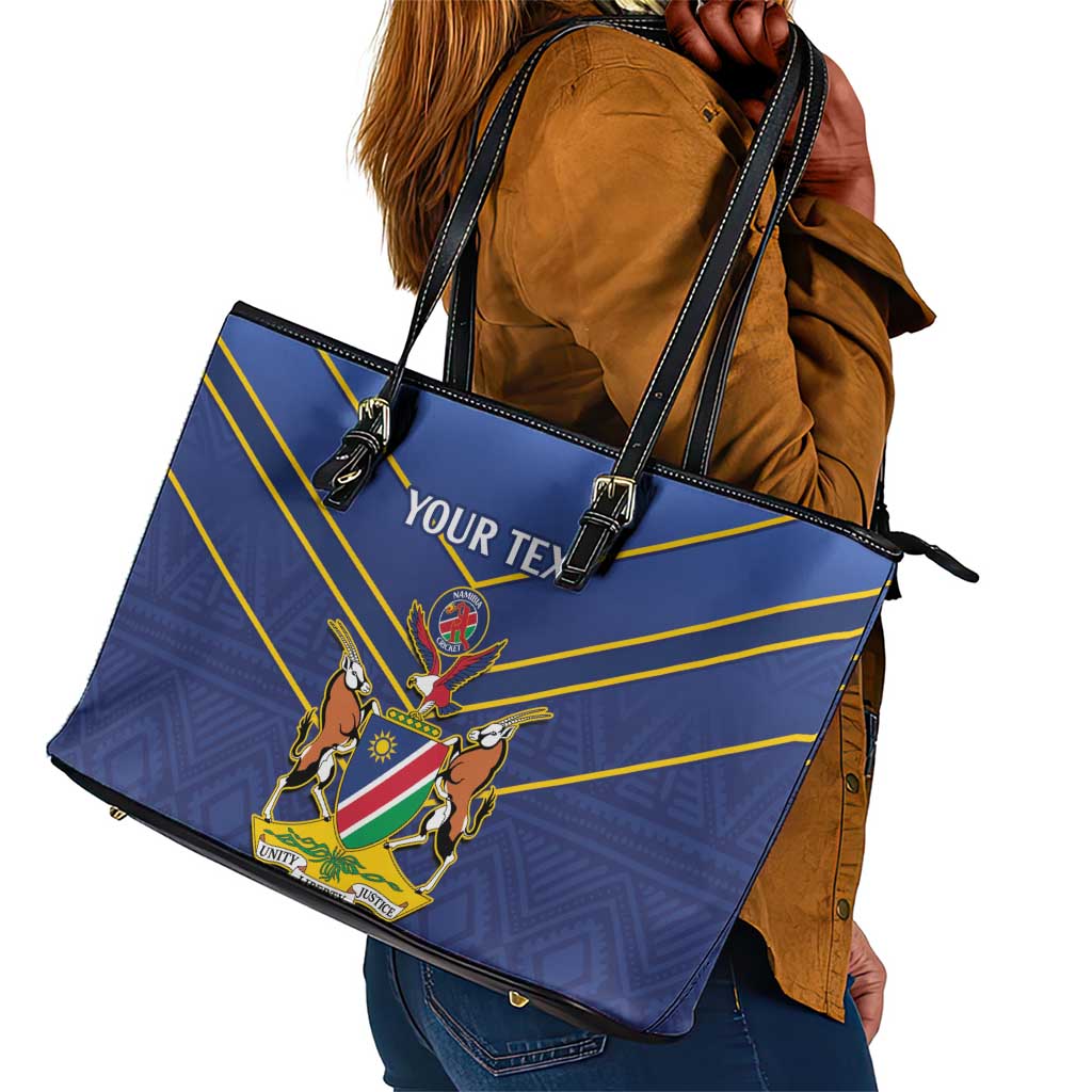 Custom Namibia Cricket Leather Tote Bag 2024 Go Eagles African Pattern