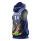 Custom Namibia Cricket Sleeveless Hoodie 2024 Go Eagles African Pattern - African Pride