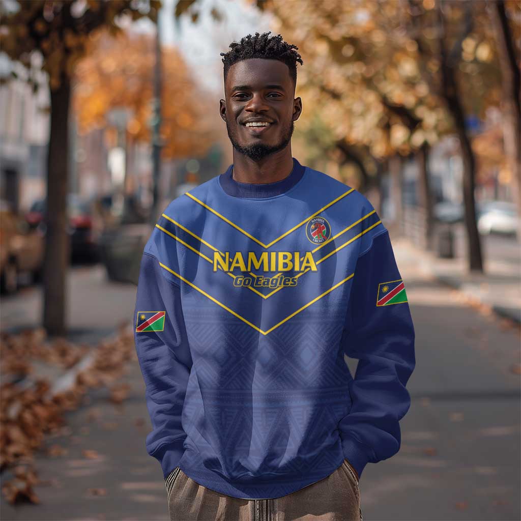 Custom Namibia Cricket Sweatshirt 2024 Go Eagles African Pattern