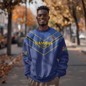 Custom Namibia Cricket Sweatshirt 2024 Go Eagles African Pattern