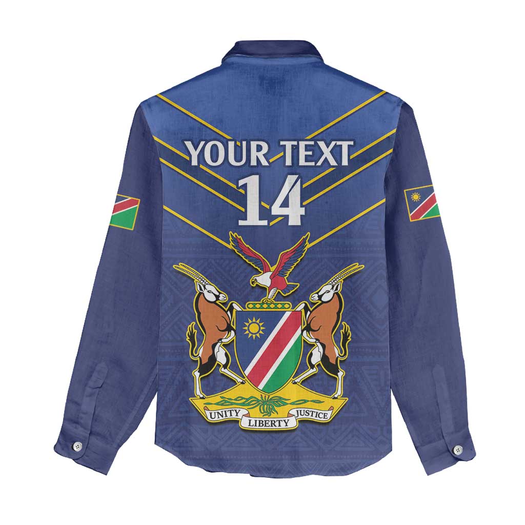 Custom Namibia Cricket Women Casual Shirt 2024 Go Eagles African Pattern LT14