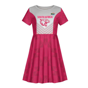 South Africa Rugby Custom Kid Short Sleeve Dress Come On Puma African Pattern