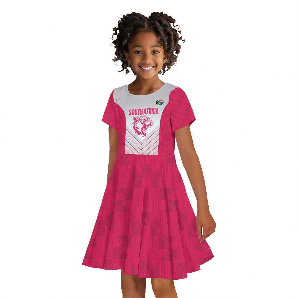 South Africa Rugby Custom Kid Short Sleeve Dress Come On Puma African Pattern