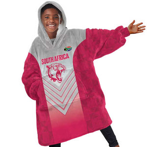 South Africa Rugby Custom Kid Wearable Blanket Hoodie Come On Puma African Pattern