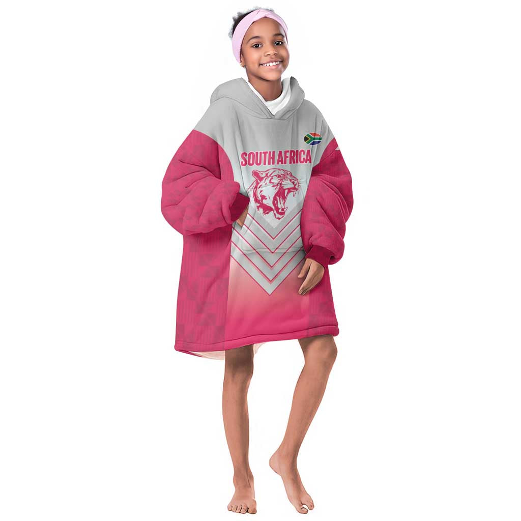 South Africa Rugby Custom Kid Wearable Blanket Hoodie Come On Puma African Pattern