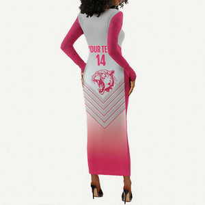 South Africa Rugby Custom Long Sleeve Bodycon Dress Come On Puma African Pattern