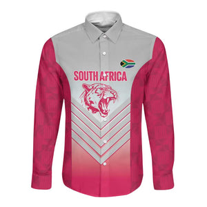 South Africa Rugby Custom Long Sleeve Button Shirt Come On Puma African Pattern