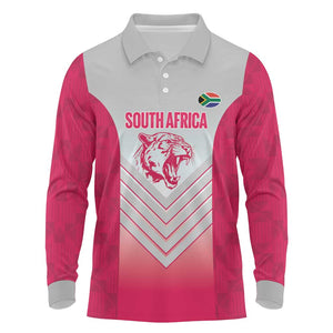 South Africa Rugby Custom Long Sleeve Polo Shirt Come On Puma African Pattern