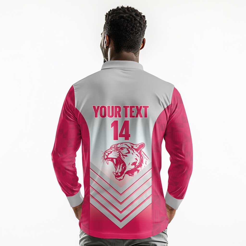 South Africa Rugby Custom Long Sleeve Polo Shirt Come On Puma African Pattern