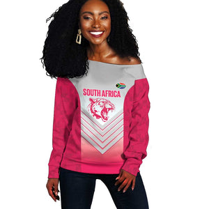 South Africa Rugby Custom Off Shoulder Sweater Come On Puma African Pattern