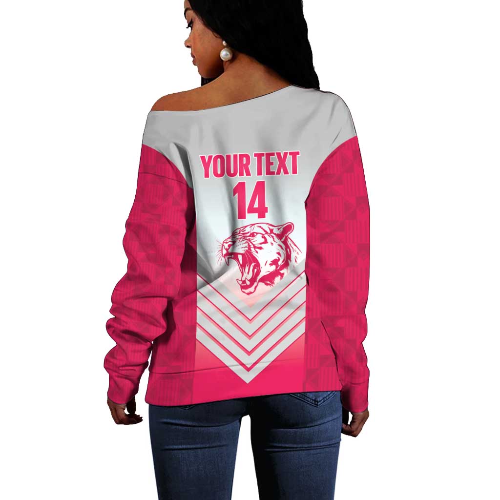 South Africa Rugby Custom Off Shoulder Sweater Come On Puma African Pattern