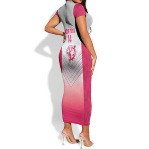 South Africa Rugby Custom Short Sleeve Bodycon Dress Come On Puma African Pattern