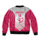 South Africa Rugby Custom Sleeve Zip Bomber Jacket Come On Puma African Pattern
