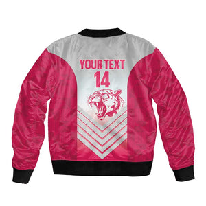 South Africa Rugby Custom Sleeve Zip Bomber Jacket Come On Puma African Pattern