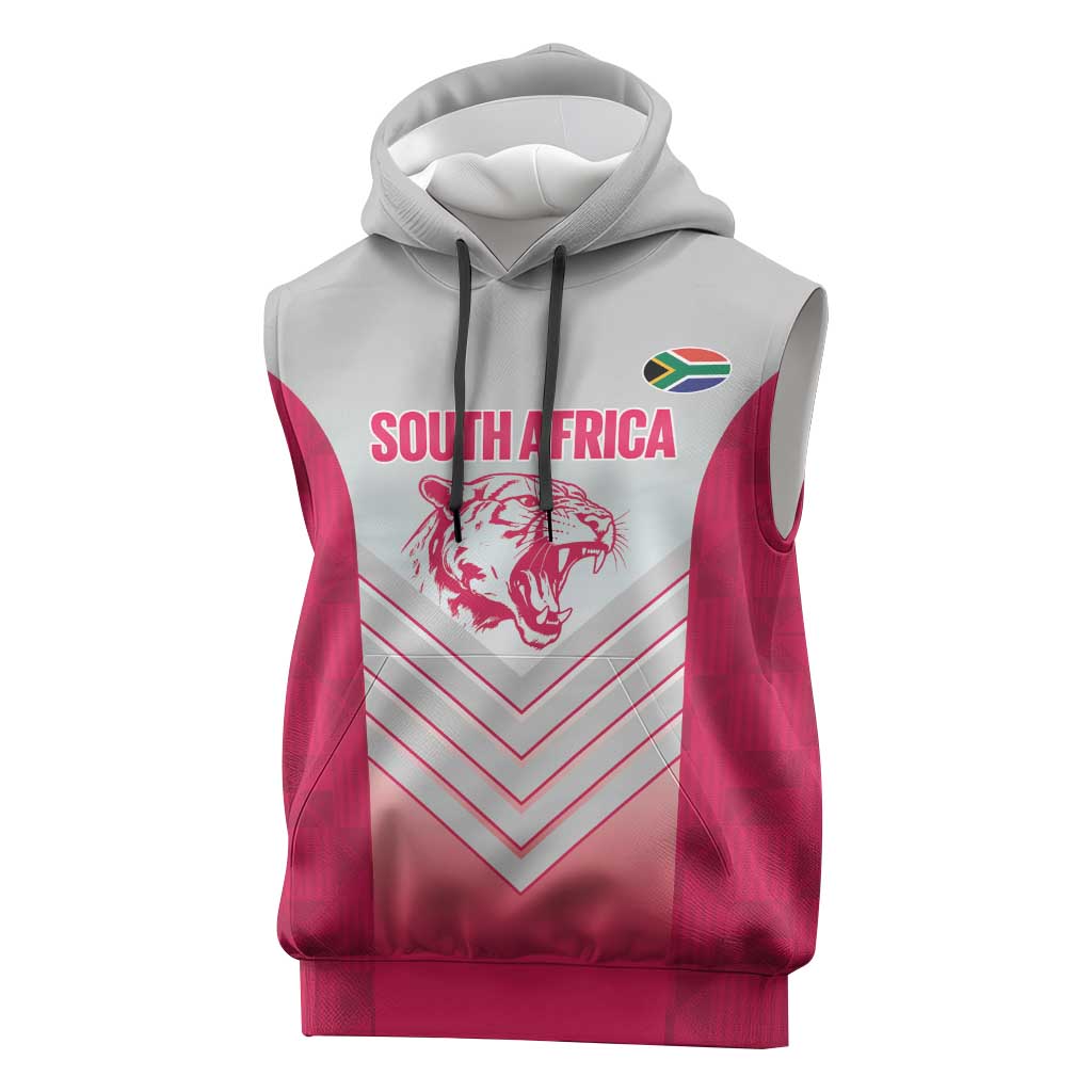 South Africa Rugby Custom Sleeveless Hoodie Come On Puma African Pattern - African Pride