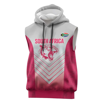 South Africa Rugby Custom Sleeveless Hoodie Come On Puma African Pattern - African Pride