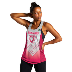 South Africa Rugby Custom Women Racerback Tank Come On Puma African Pattern