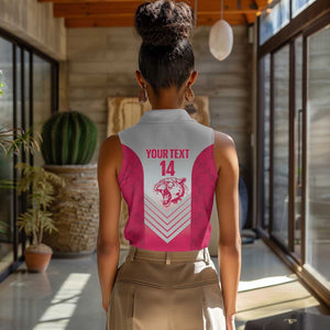 South Africa Rugby Custom Women Sleeveless Polo Shirt Come On Puma African Pattern
