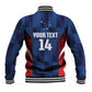 Custom Vozinha Cabo Verde Football Baseball Jacket Tubaroes Azuis Man Of The Match