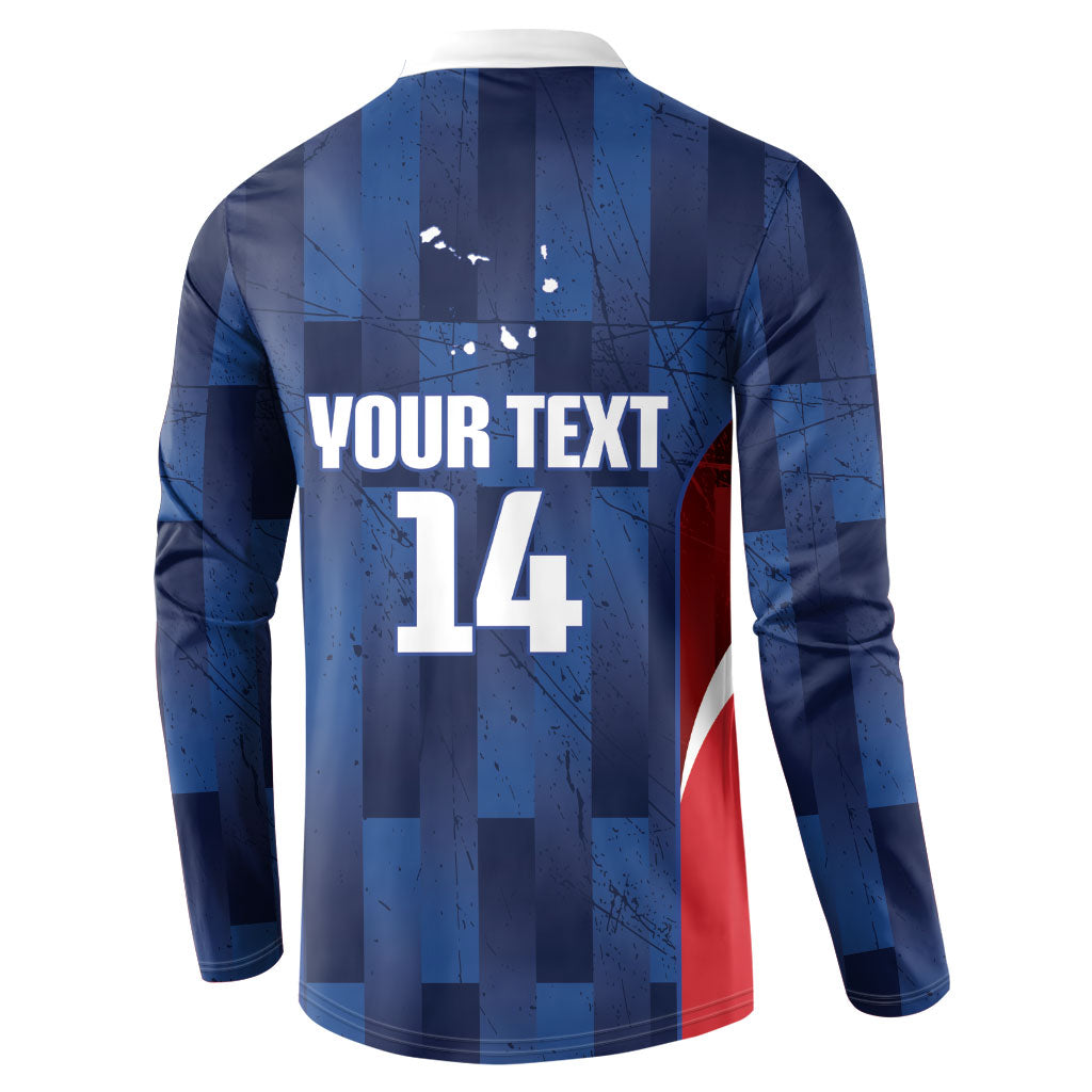 Custom Vozinha Cabo Verde Football Button Sweatshirt Tubaroes Azuis Man Of The Match